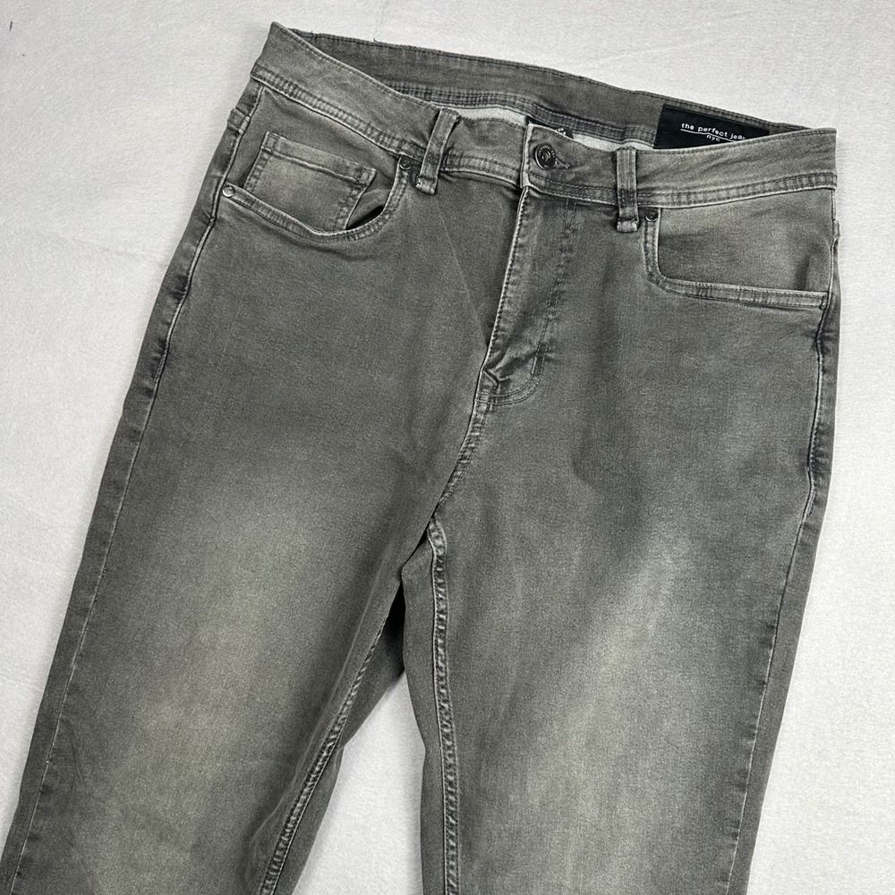 The Perfect Jean NYC Slim Thick Grey Denim Jeans 34x32 Mens Stretch Pants